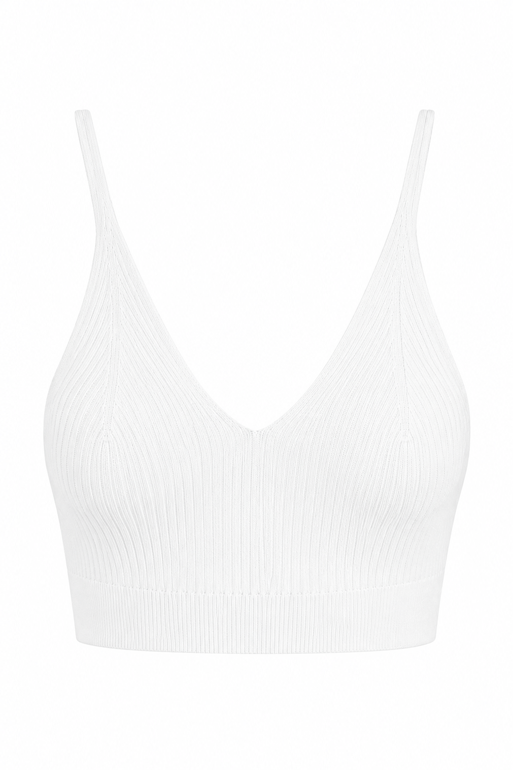 White ribbed knit top