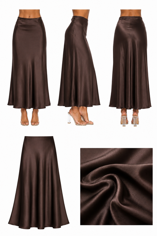 Chocolate Satin Skirt